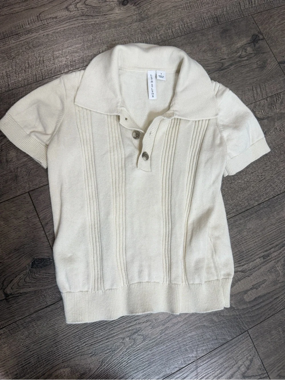 Janie and Jack Cream Short-Sleeve Polo